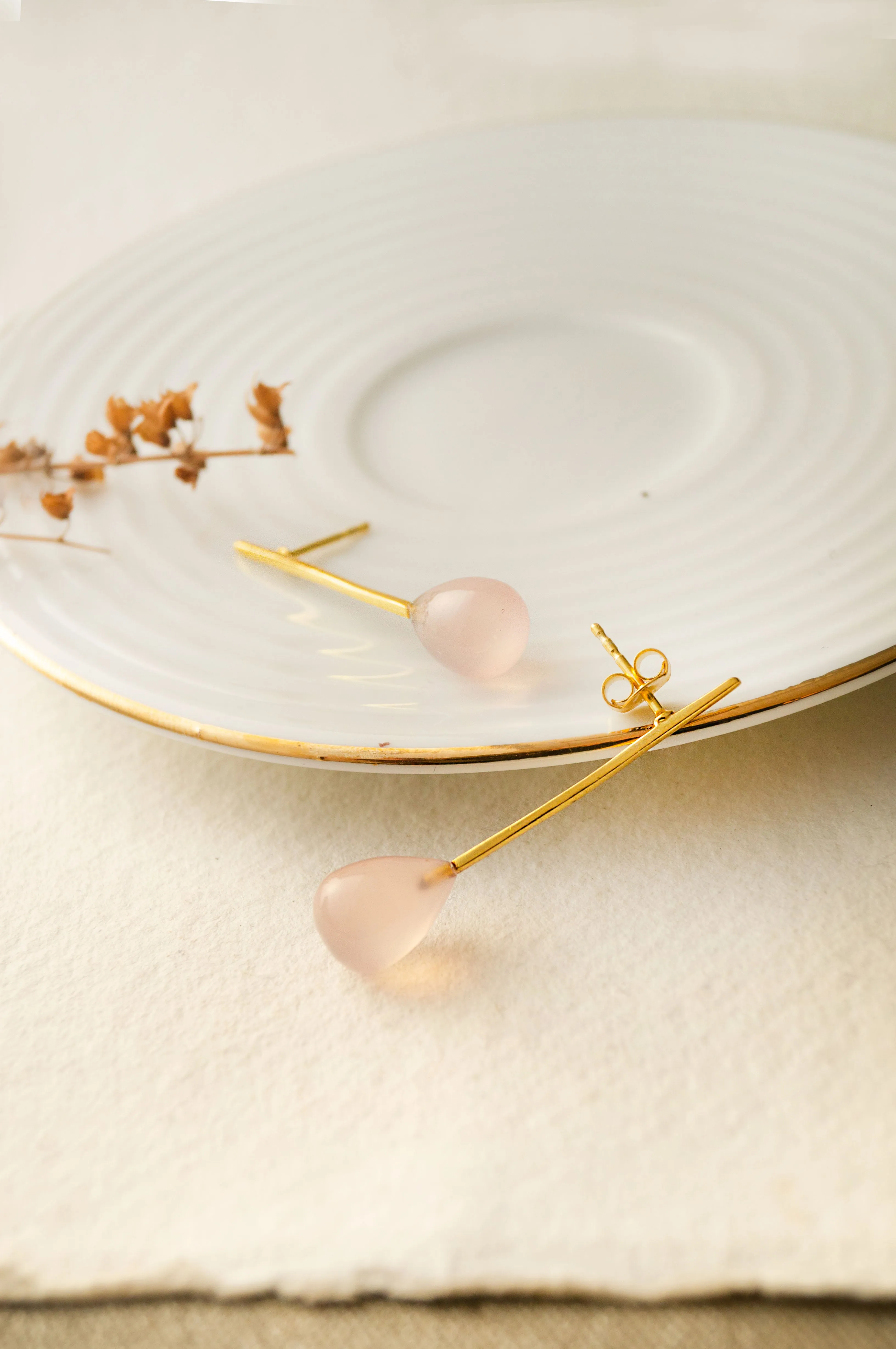 Little Drops Of Joy Gold Plated Sterling Silver Stud Earrings