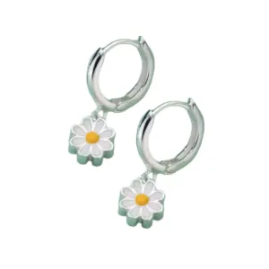 Little Miss Collection - Silver Daisy Earrings (Wholesale)