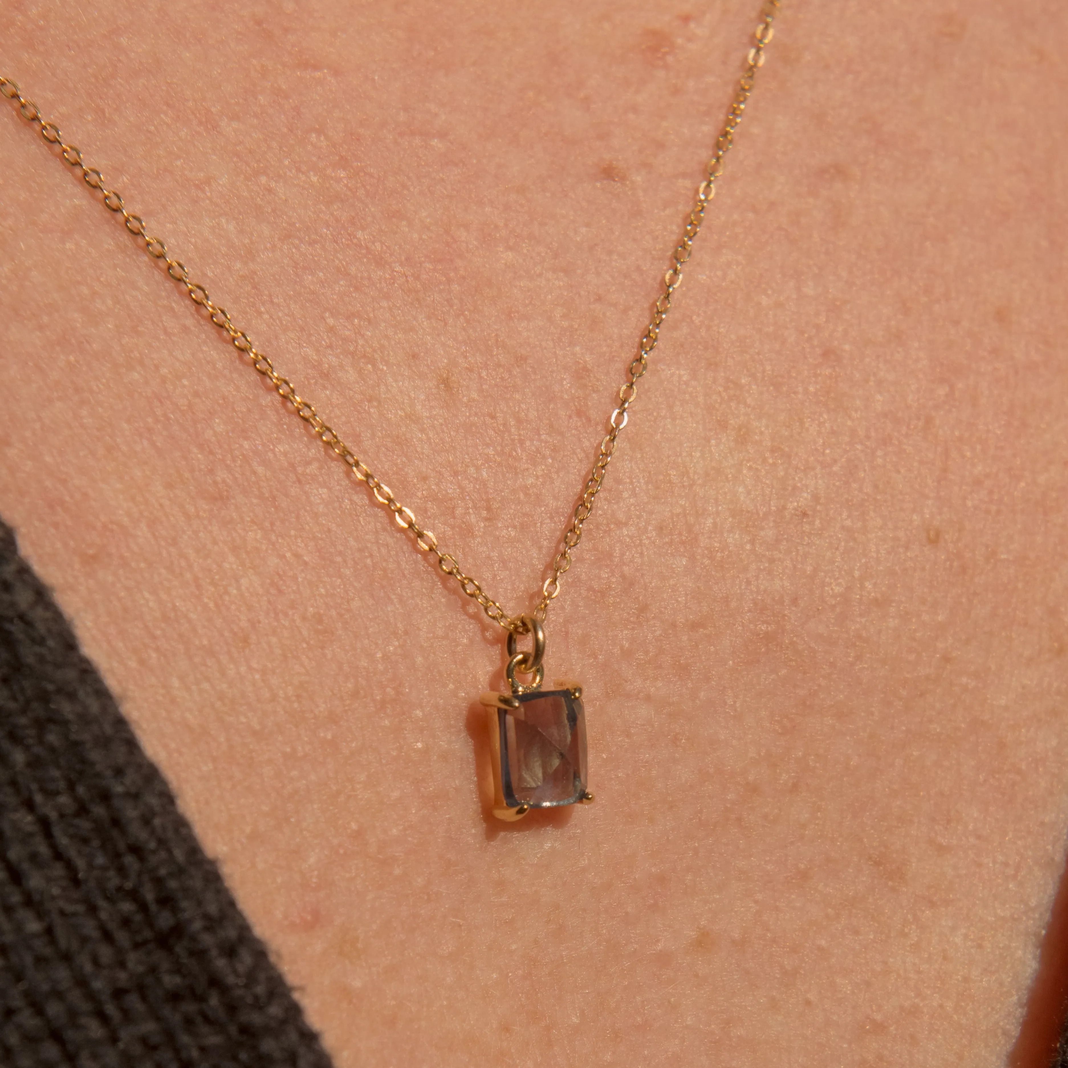 London Blue Topaz Emerald Necklace