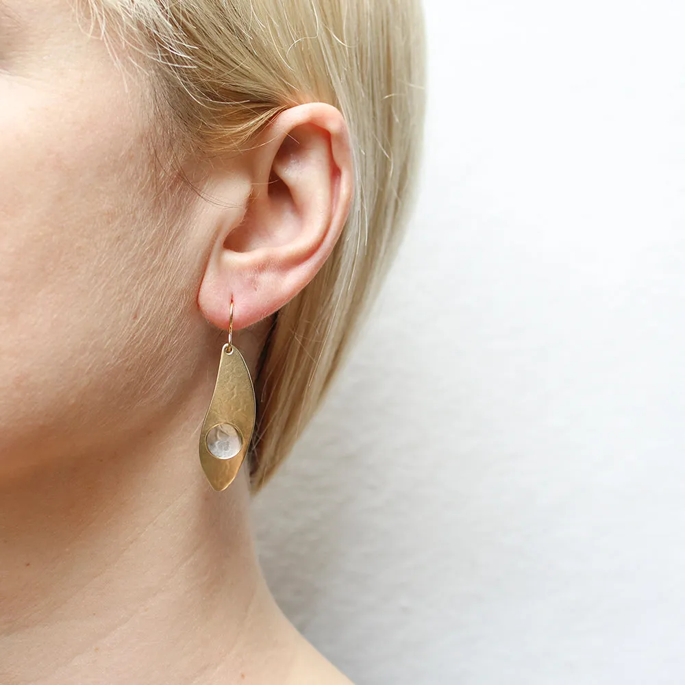 Long Cutout Leaf Wire Earrings