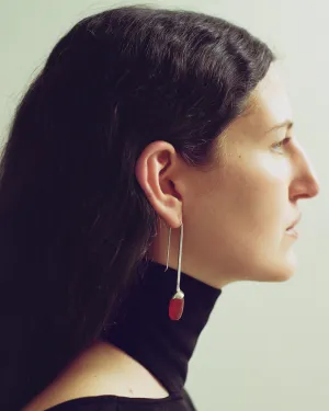 Long Dripping Stone Earrings in Carnelian