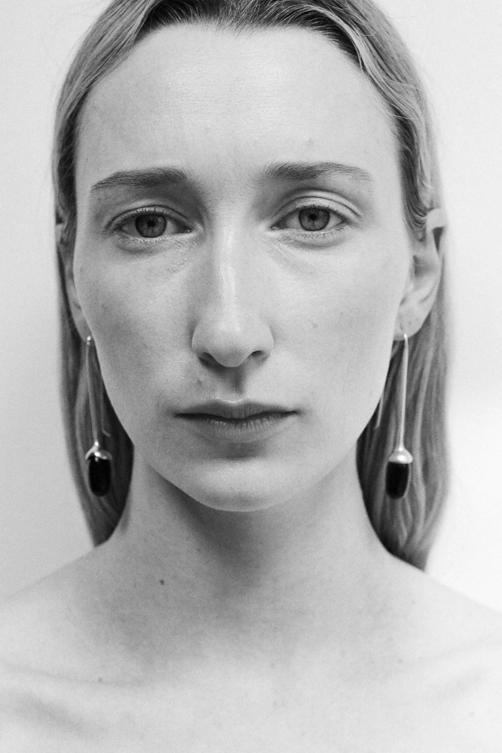 Long Dripping Stone Earrings in Onyx