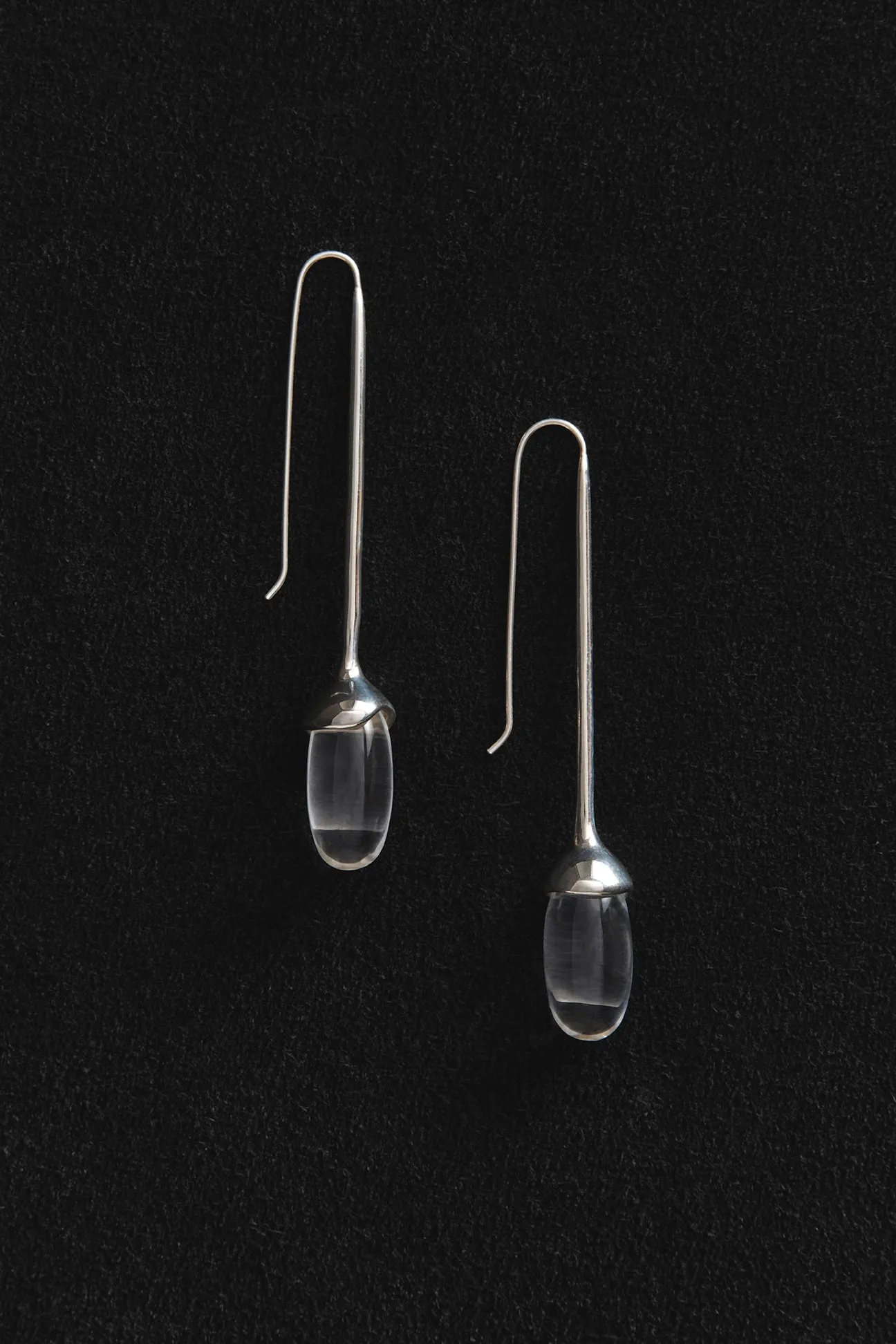 Long Dripping Stone Earrings in Quartz