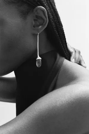 Long Dripping Stone Earrings in Quartz