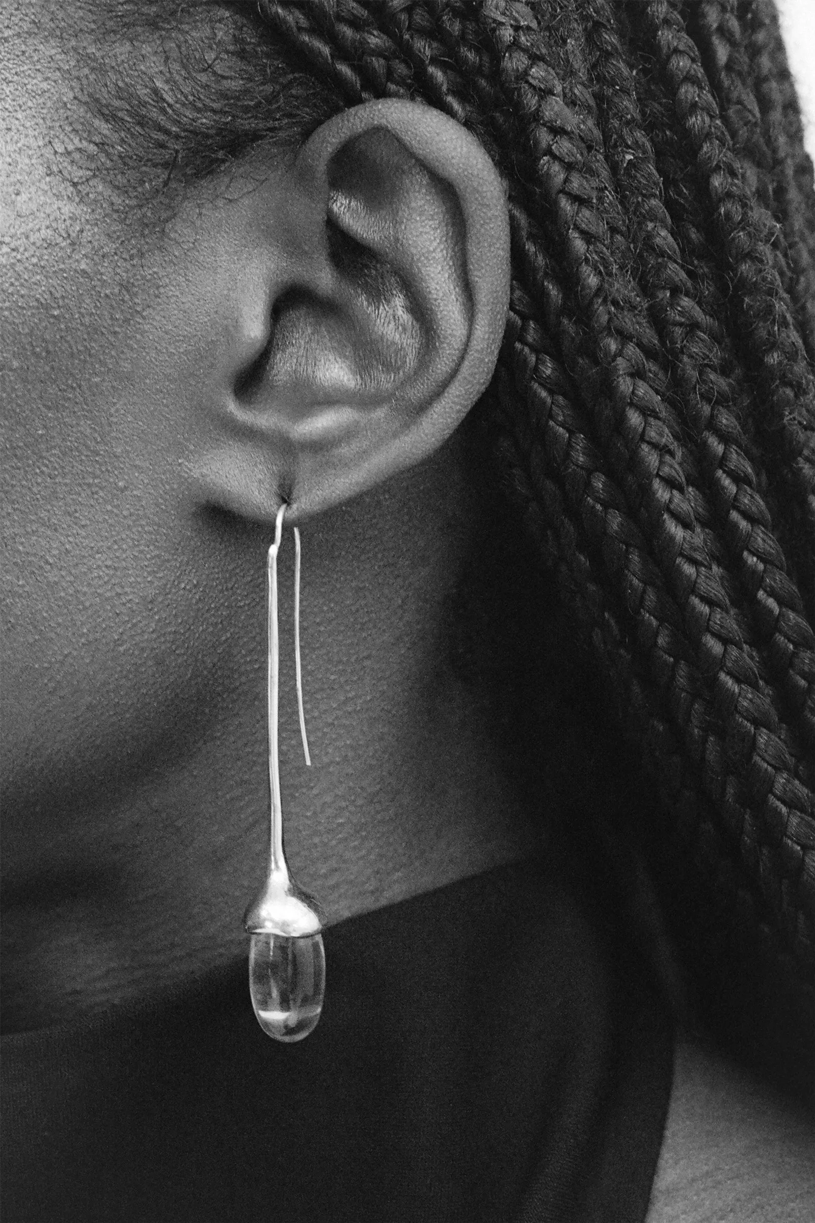 Long Dripping Stone Earrings in Quartz