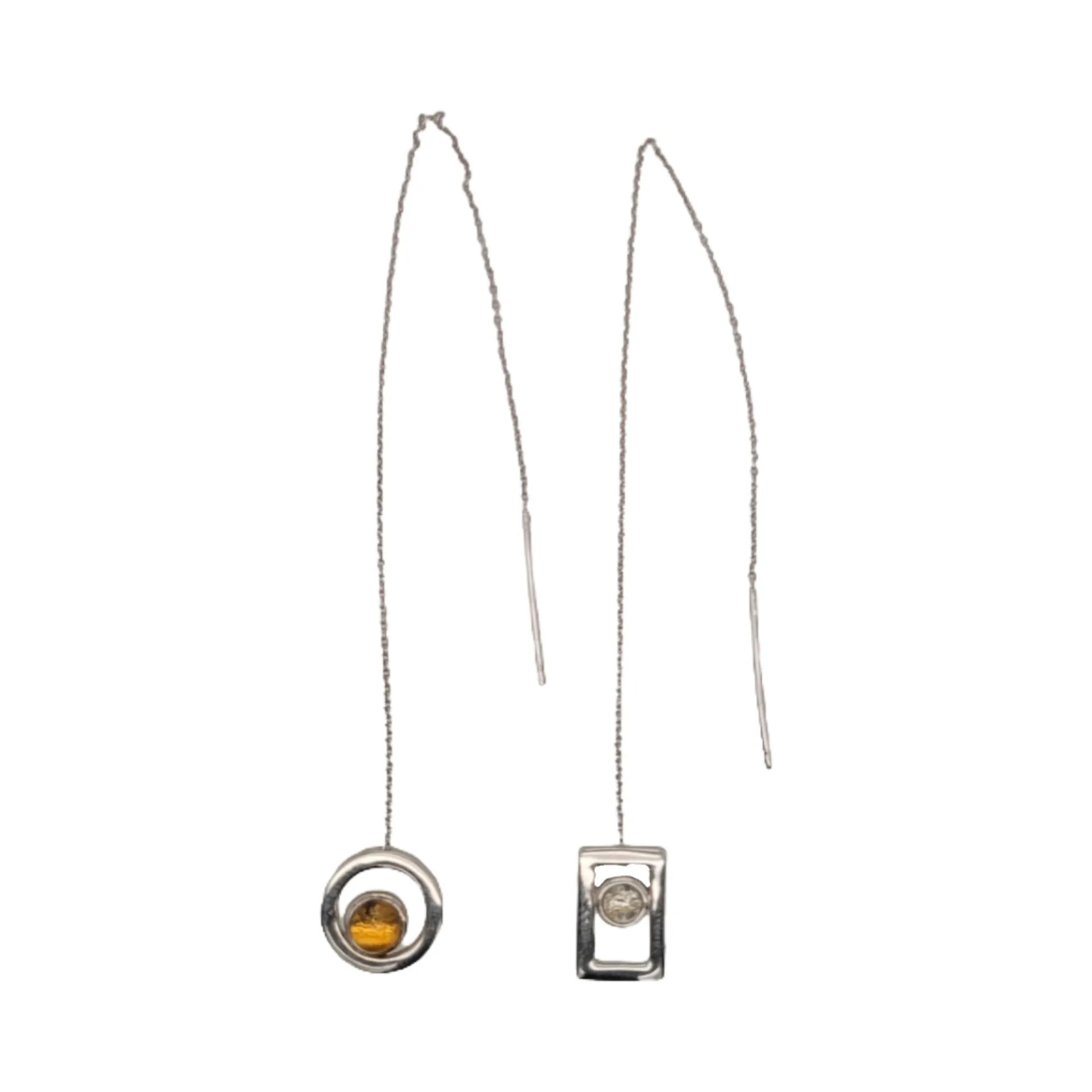 Long geometric earrings