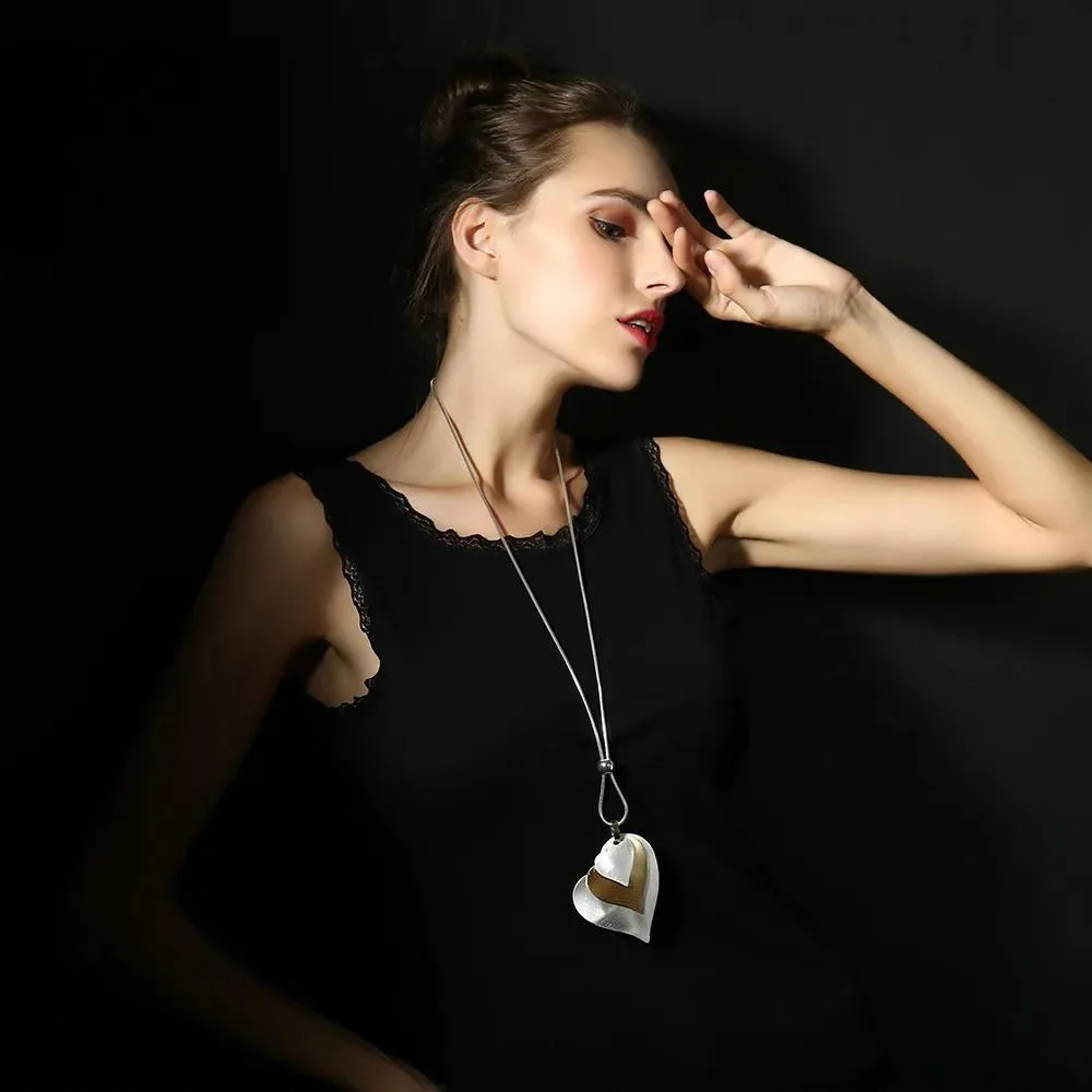 Love Heart Long Necklace for Women Jewelry Hotsale New in Chokers Jewellery Choker Chains