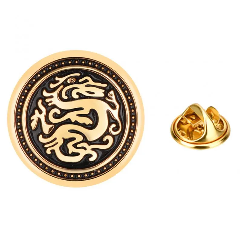 Luxury Copper Iris Flower Round Metal Brooch