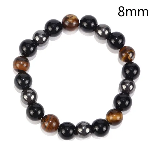 Magnetic Tiger Eye Hematite Stone Bead Health Bracelet