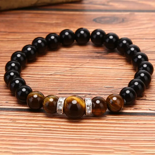 Magnetic Tiger Eye Hematite Stone Bead Health Bracelet