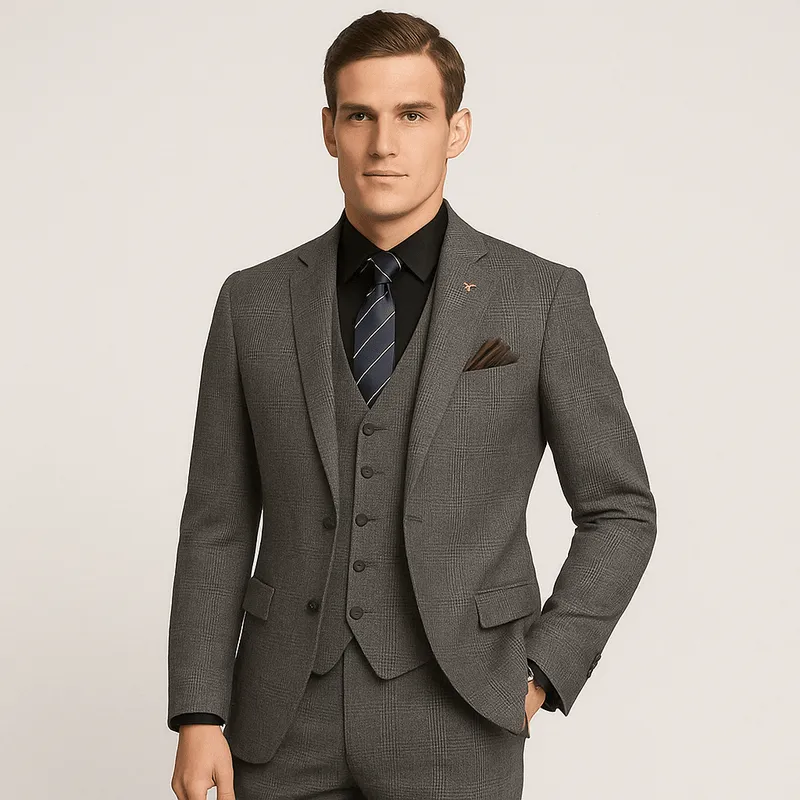Mason | Men's Plaid Formal Suit Retro Suit 3 Pieces
