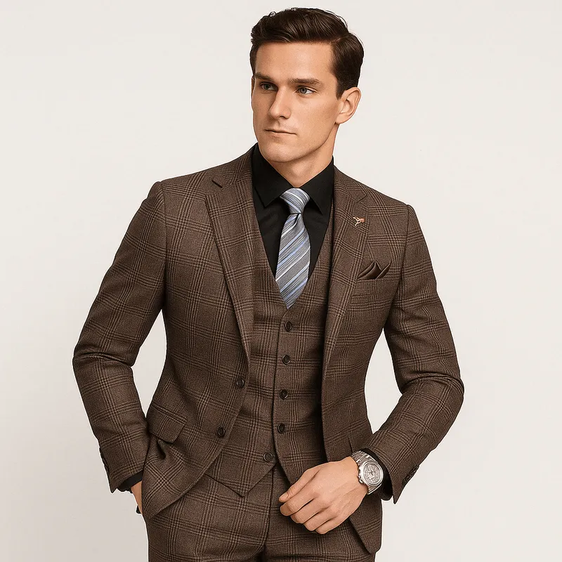 Mason | Men's Plaid Formal Suit Retro Suit 3 Pieces