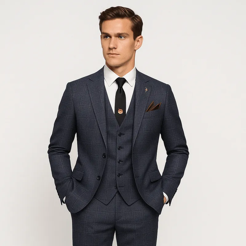 Mason | Men's Plaid Formal Suit Retro Suit 3 Pieces