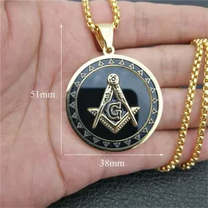 Master Mason Blue Lodge Necklace - Black & Gold