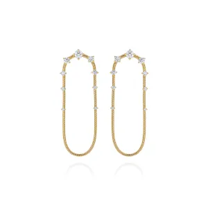Medium Diamond Single Chain Earrings
