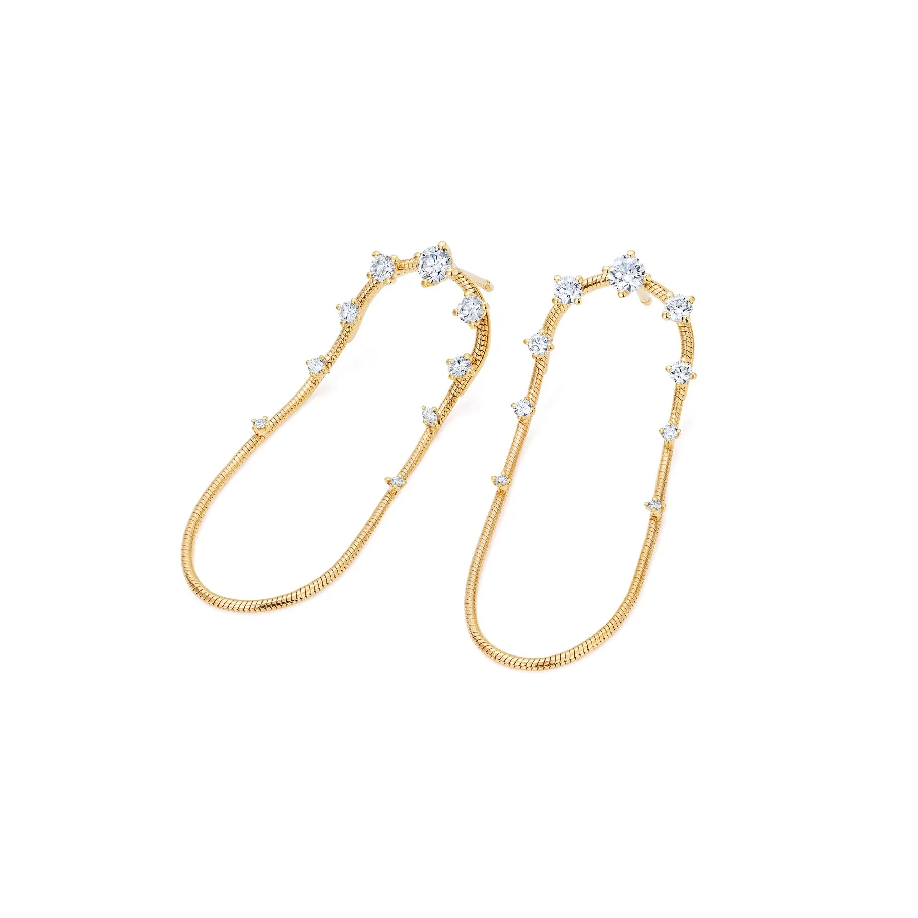 Medium Diamond Single Chain Earrings