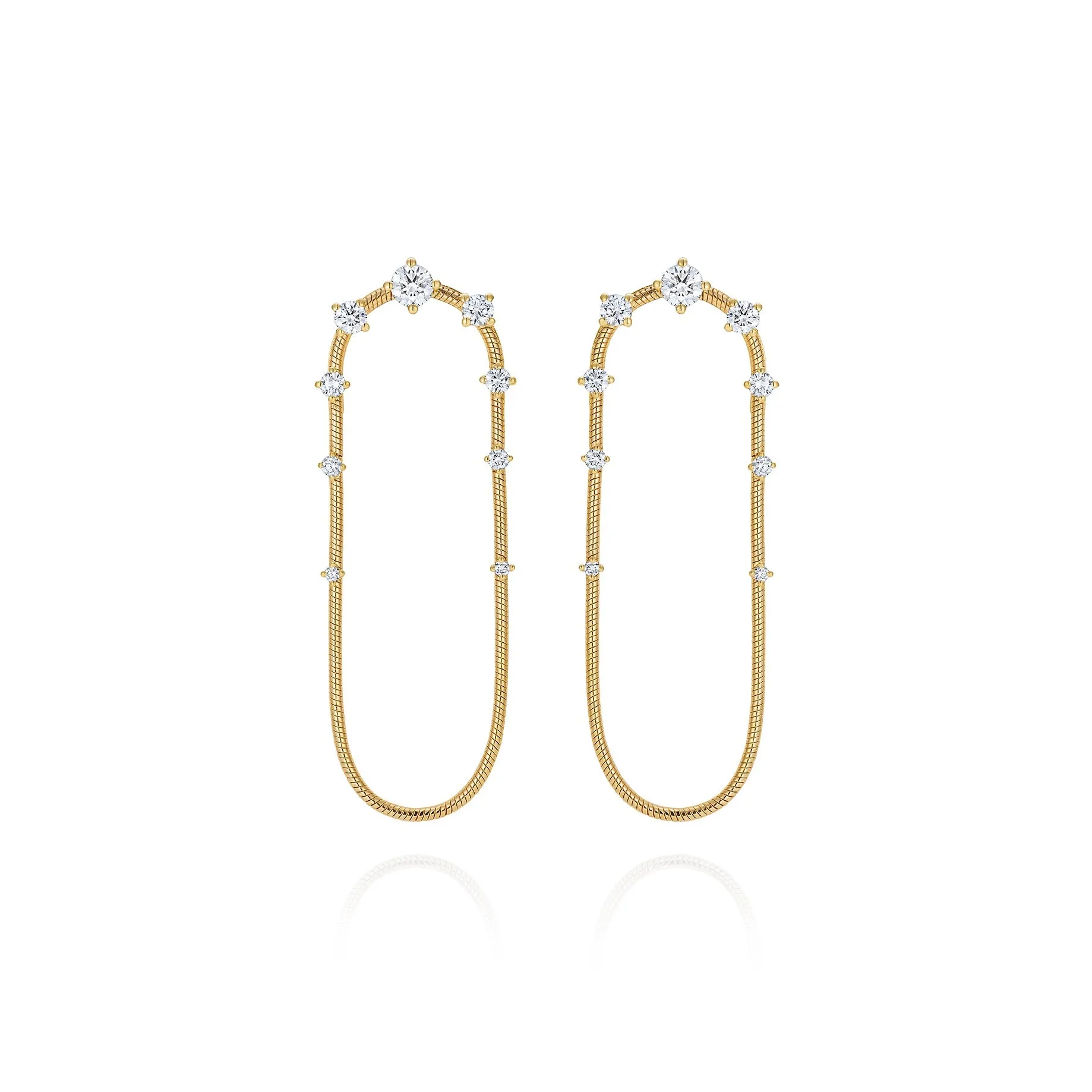 Medium Diamond Single Chain Earrings
