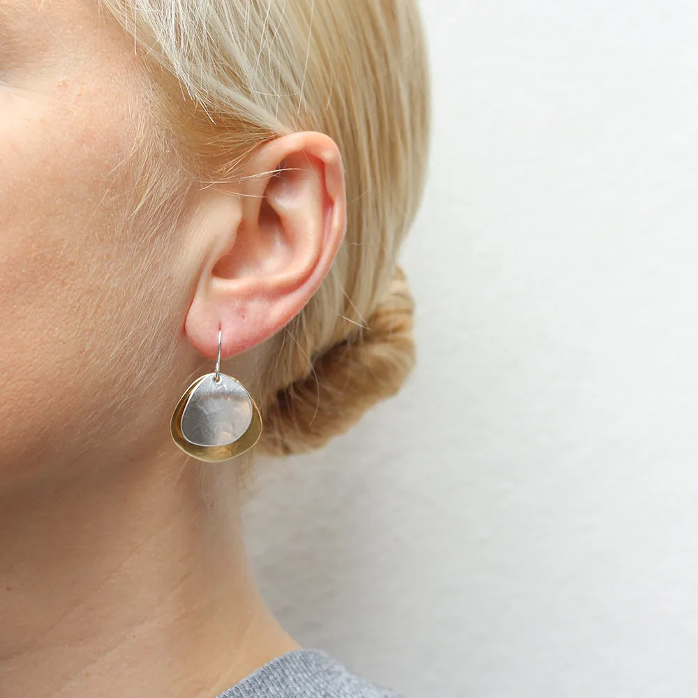 Medium Layered Organic Discs Wire Earrings