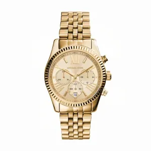 Michael Kors Lexington Chronograph Ladies Gold-Tone Stainless Steel Watch