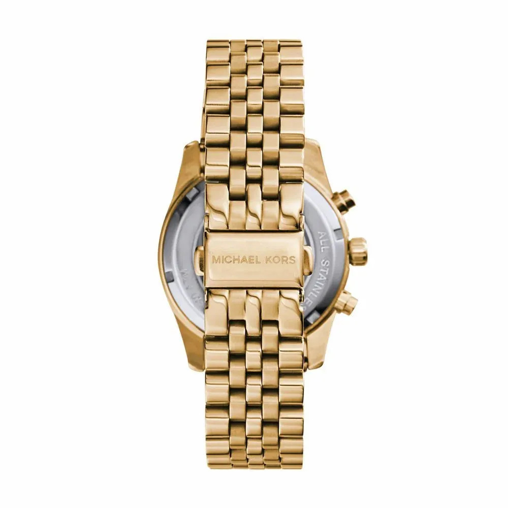 Michael Kors Lexington Chronograph Ladies Gold-Tone Stainless Steel Watch