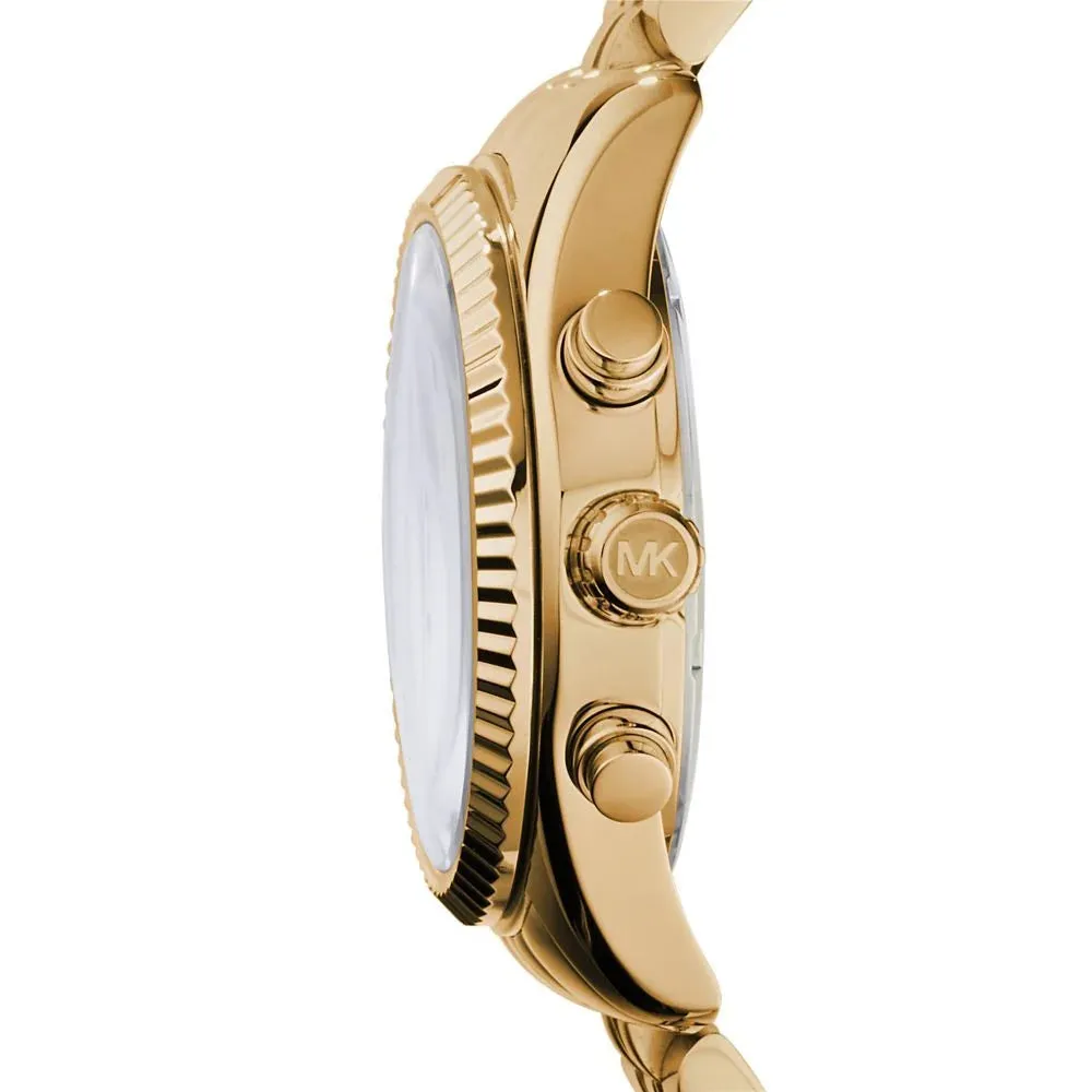 Michael Kors Lexington Chronograph Ladies Gold-Tone Stainless Steel Watch