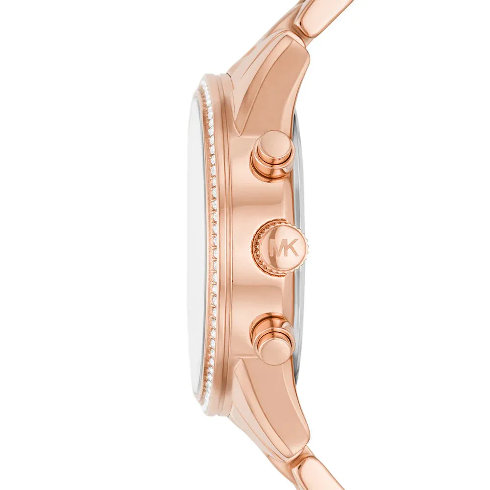 Michael Kors Ritz Ladies Rose Gold Chronograph Watch