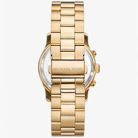 Michael Kors Runway Ladies Blue Dial Gold-Tone Watch
