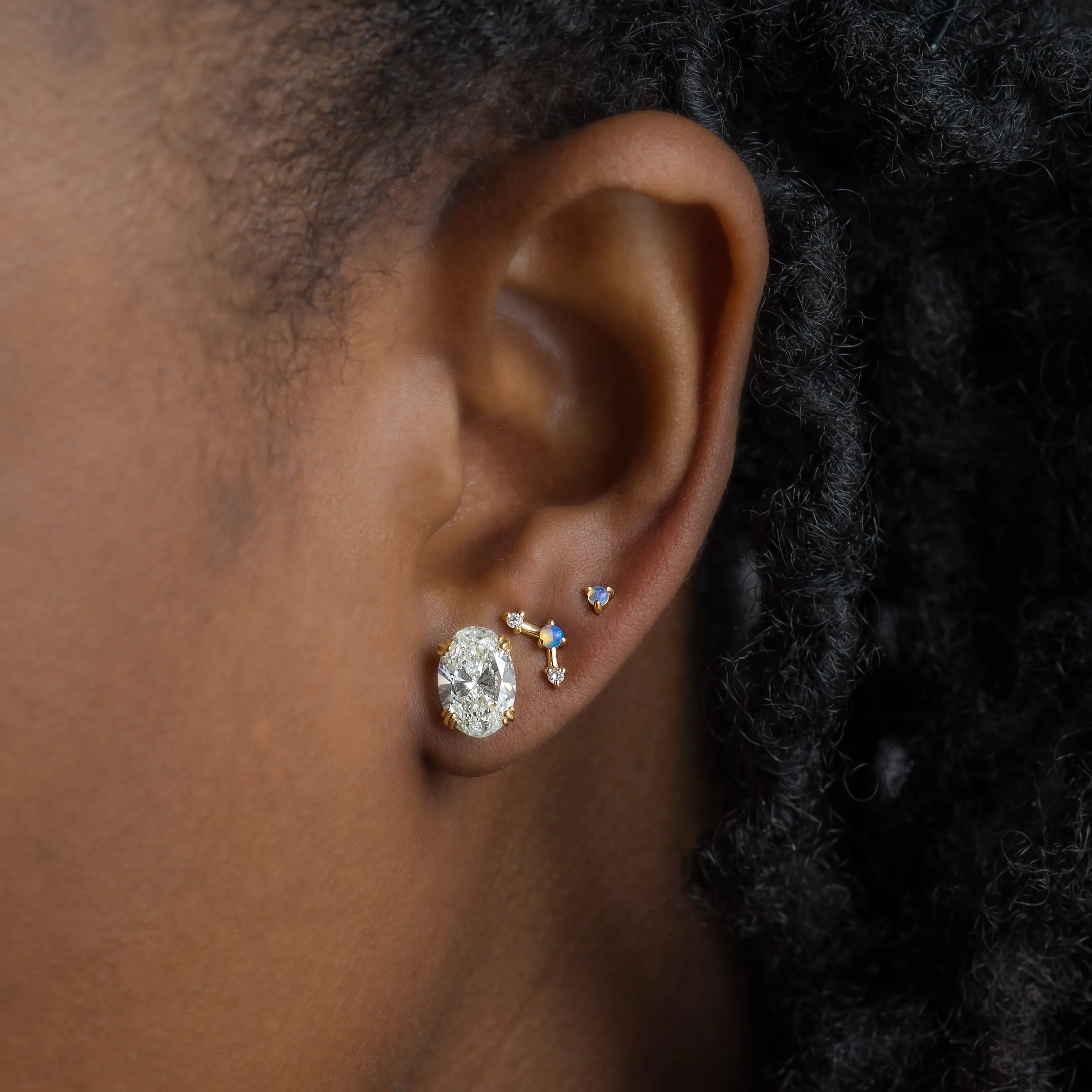 Mini Three-Step Point Earrings - In Stock
