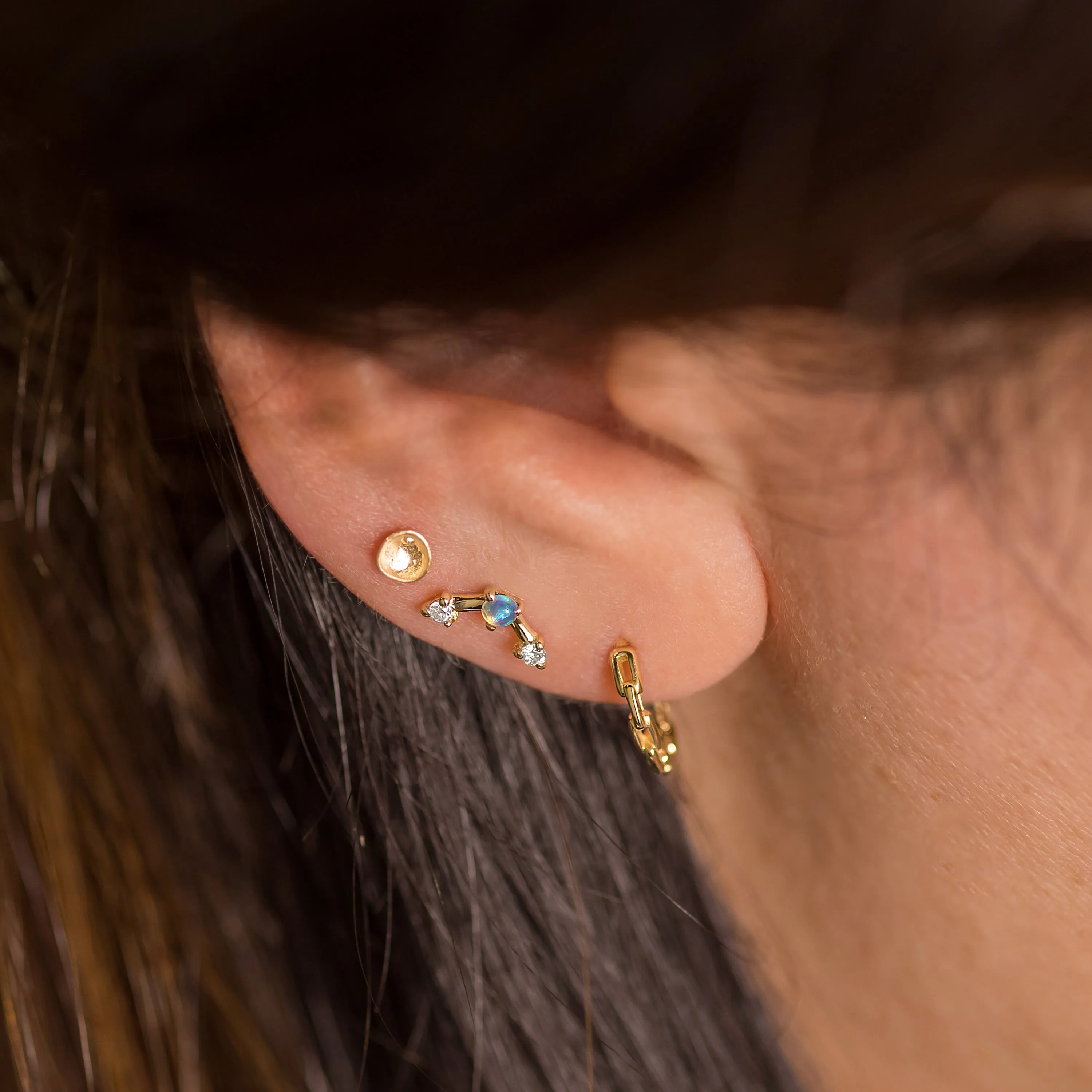 Mini Three-Step Point Earrings - In Stock
