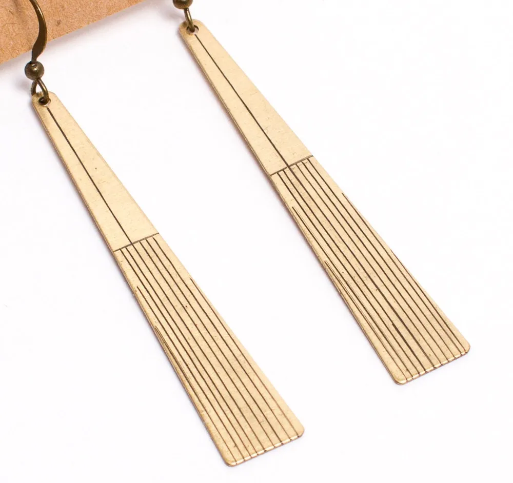 Minimalist Brass Triangle Earrings - Light Weight Earring