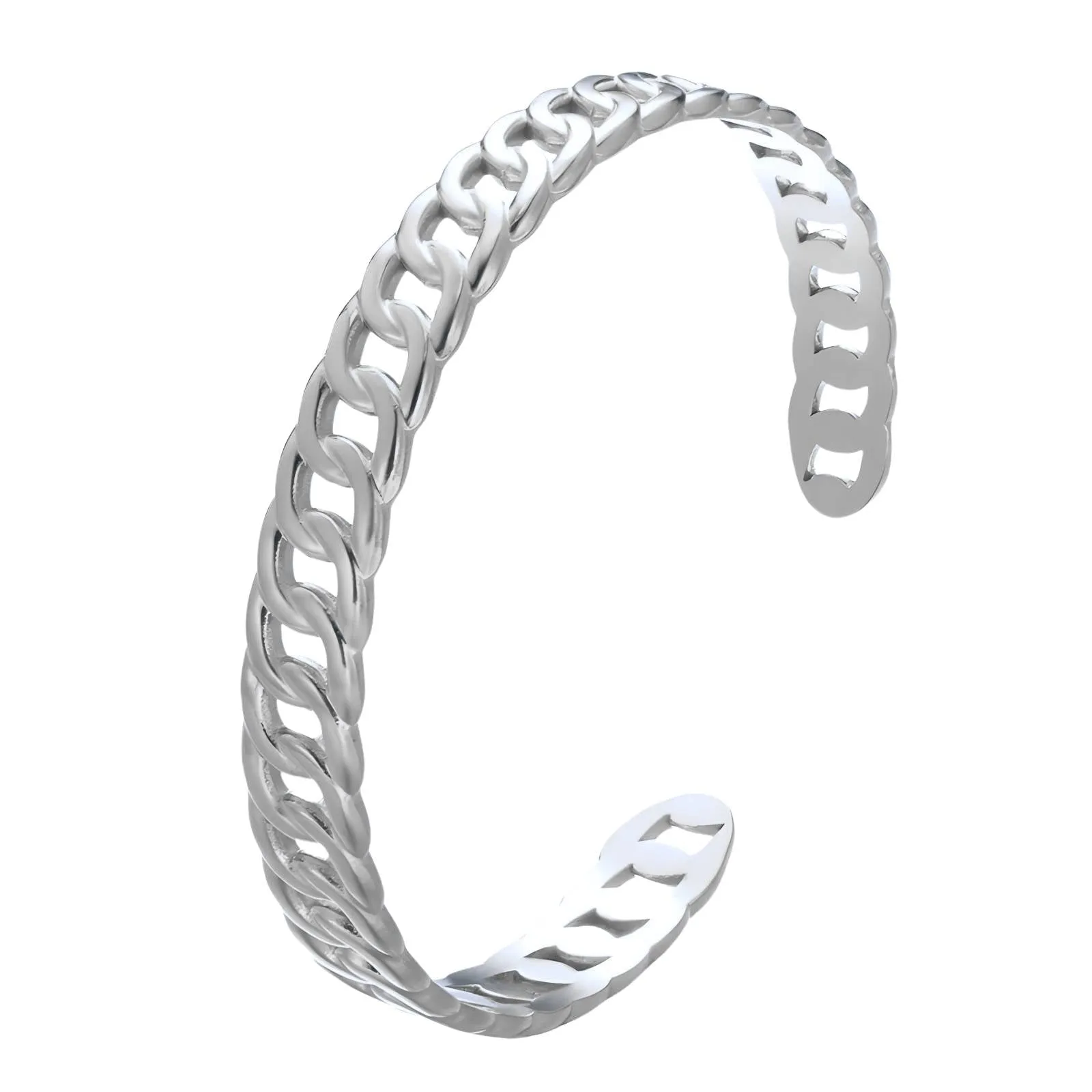 Minimalist Curb Cuff – Stainless Steel