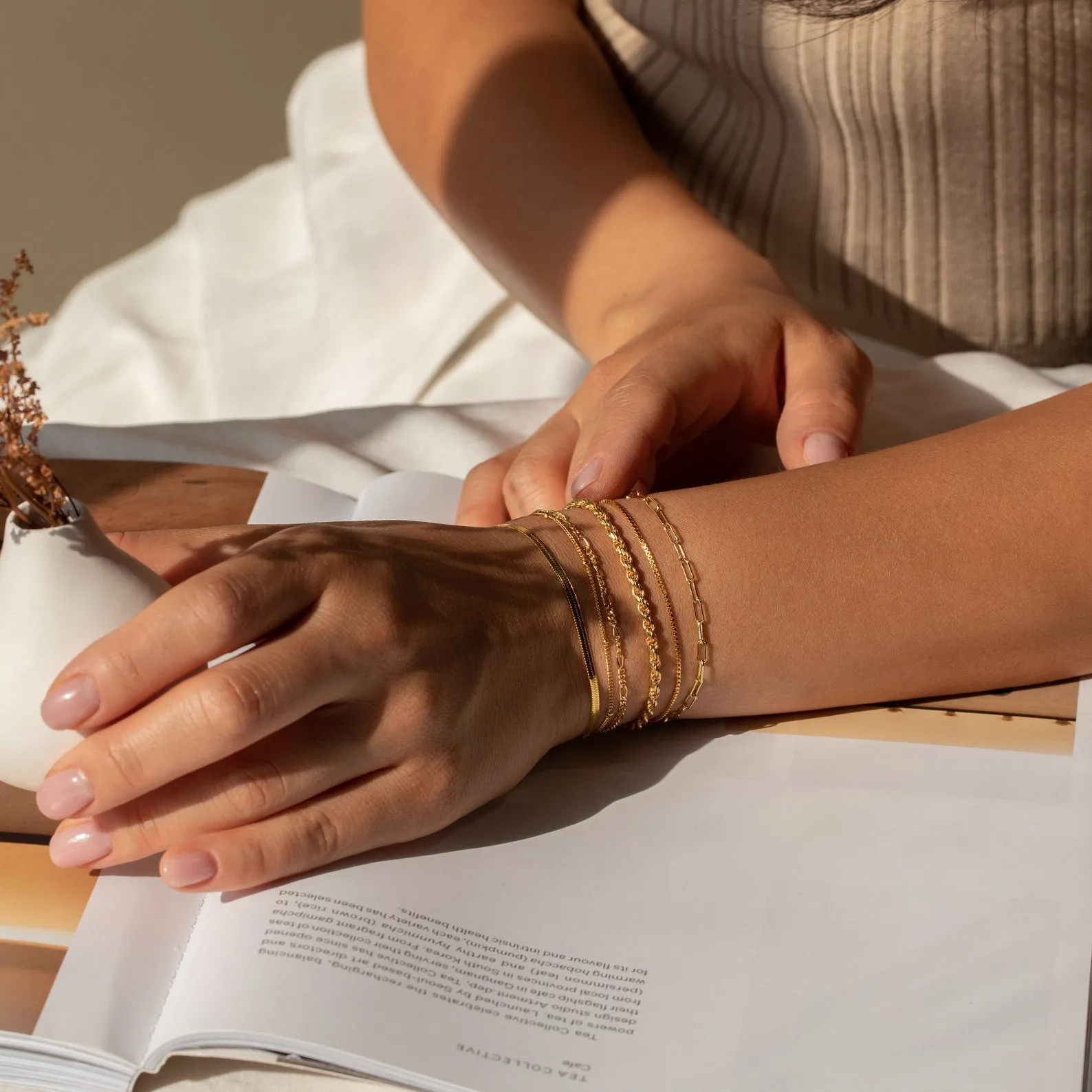 Minimalist layered bracelets