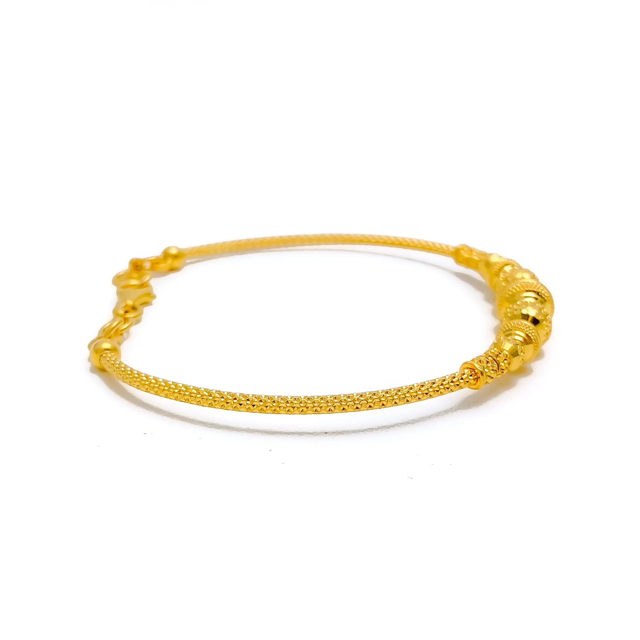 Minimalist Radiant 22k Gold Bangle Bracelet