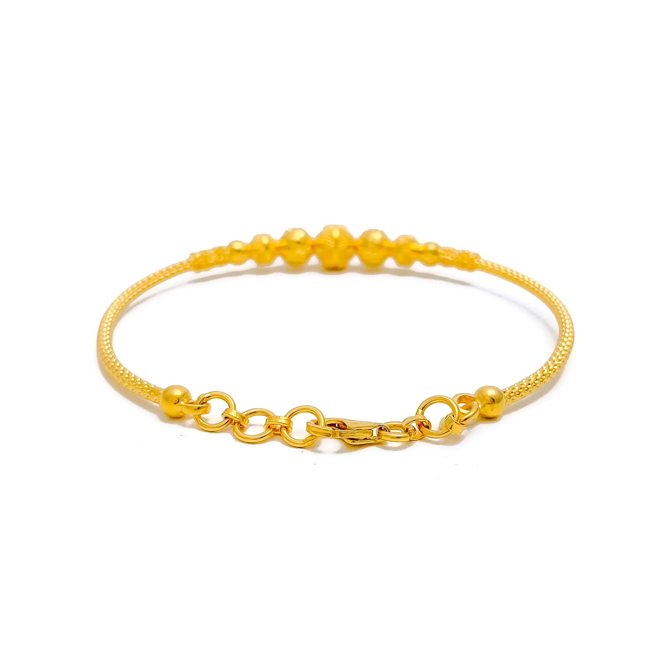 Minimalist Radiant 22k Gold Bangle Bracelet