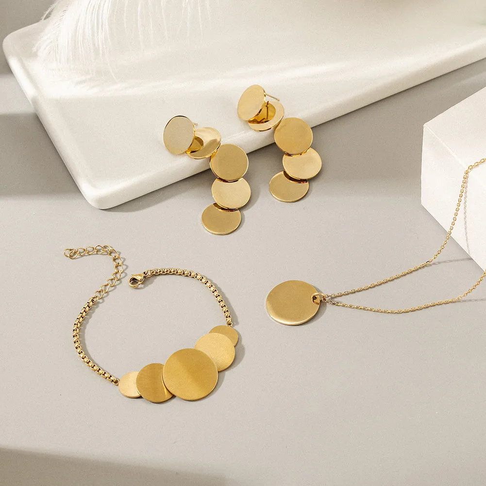 Minimalist Round Disk Bracelet
