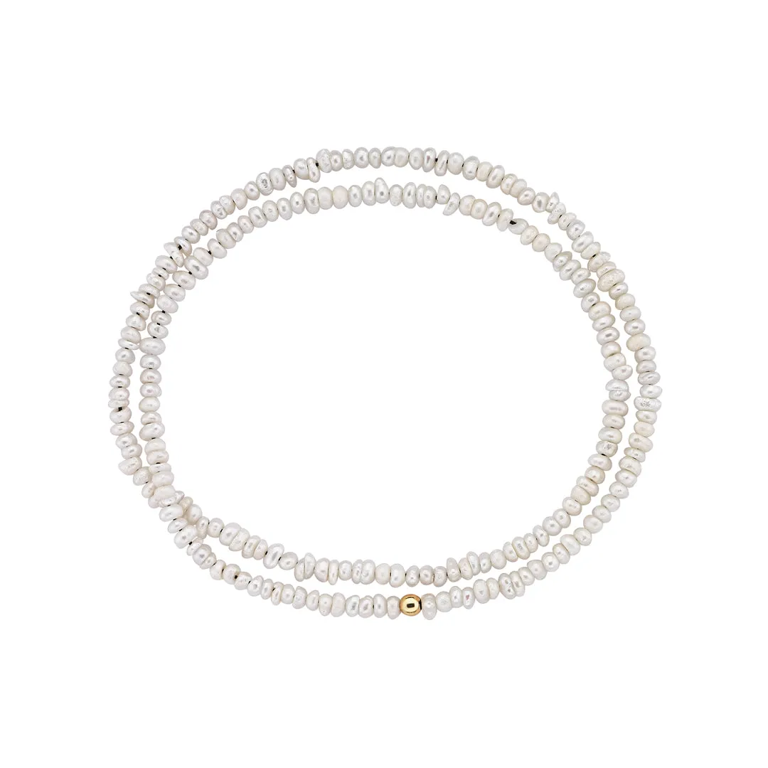 Minimalist Seed Pearl Double Beaded Bracelet
