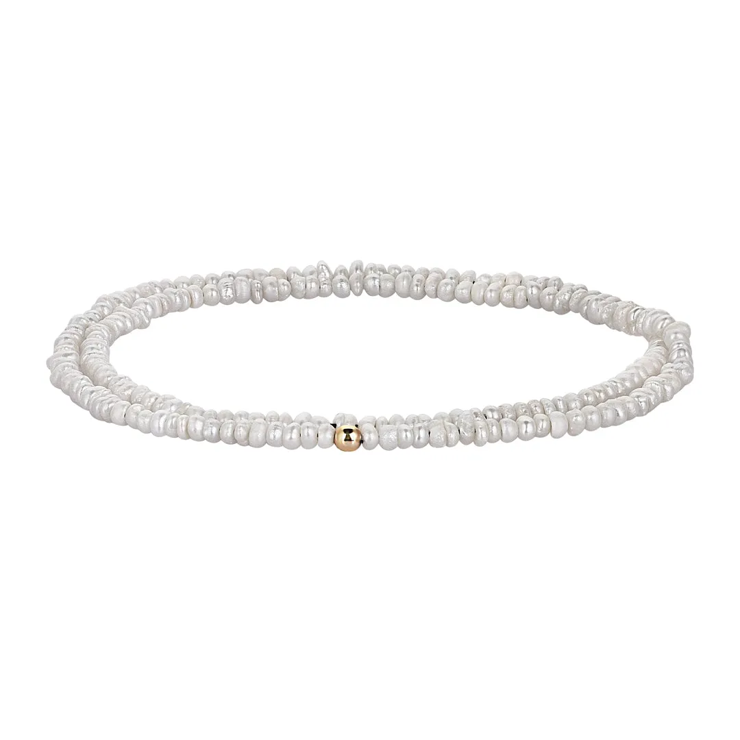 Minimalist Seed Pearl Double Beaded Bracelet