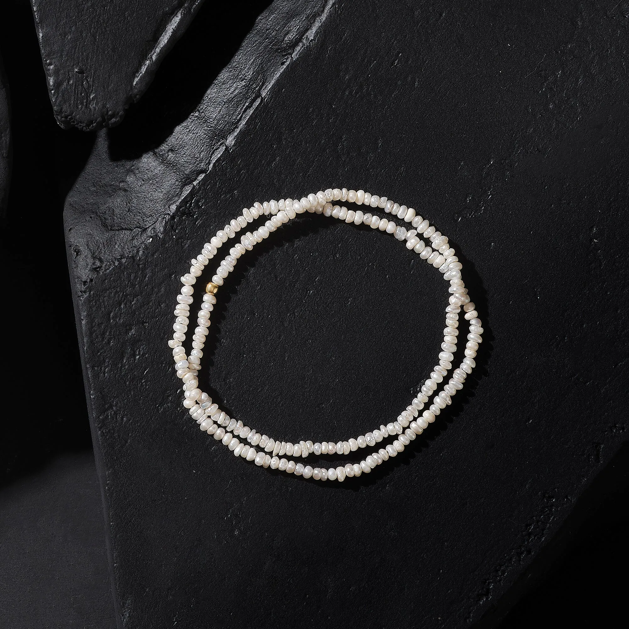 Minimalist Seed Pearl Double Beaded Bracelet