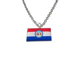 Missouri State Flag Pendant Necklace