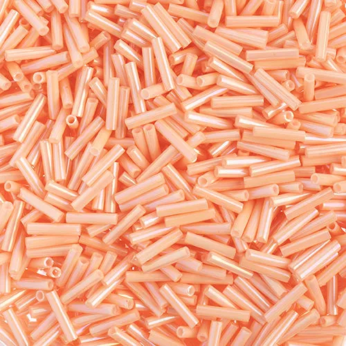 Miyuki Slender Bugle 1.3x6mm Salmon Opaque Semi-Matte - apx 16g Vial