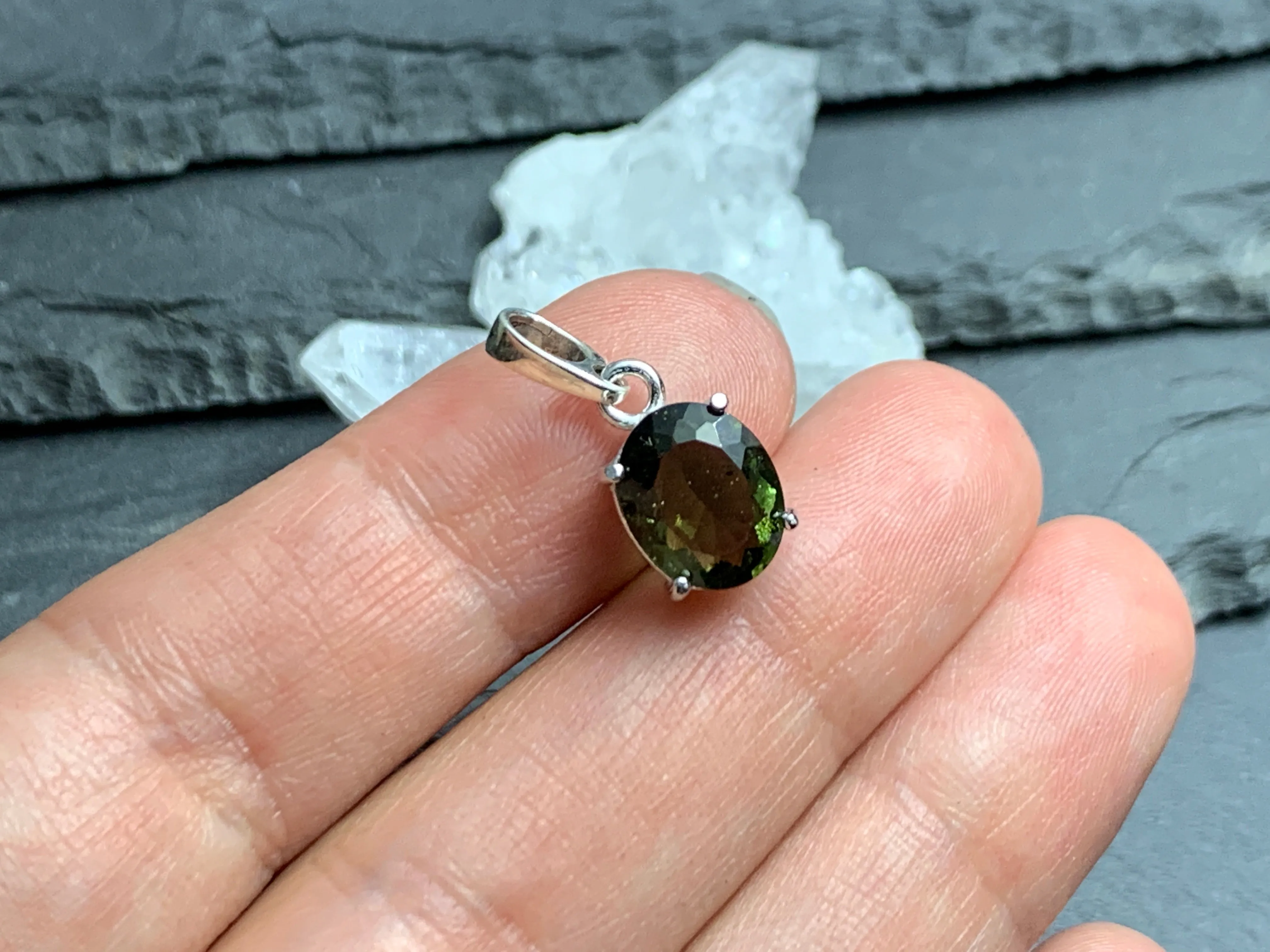 Moldavite Pendant 10x8mm