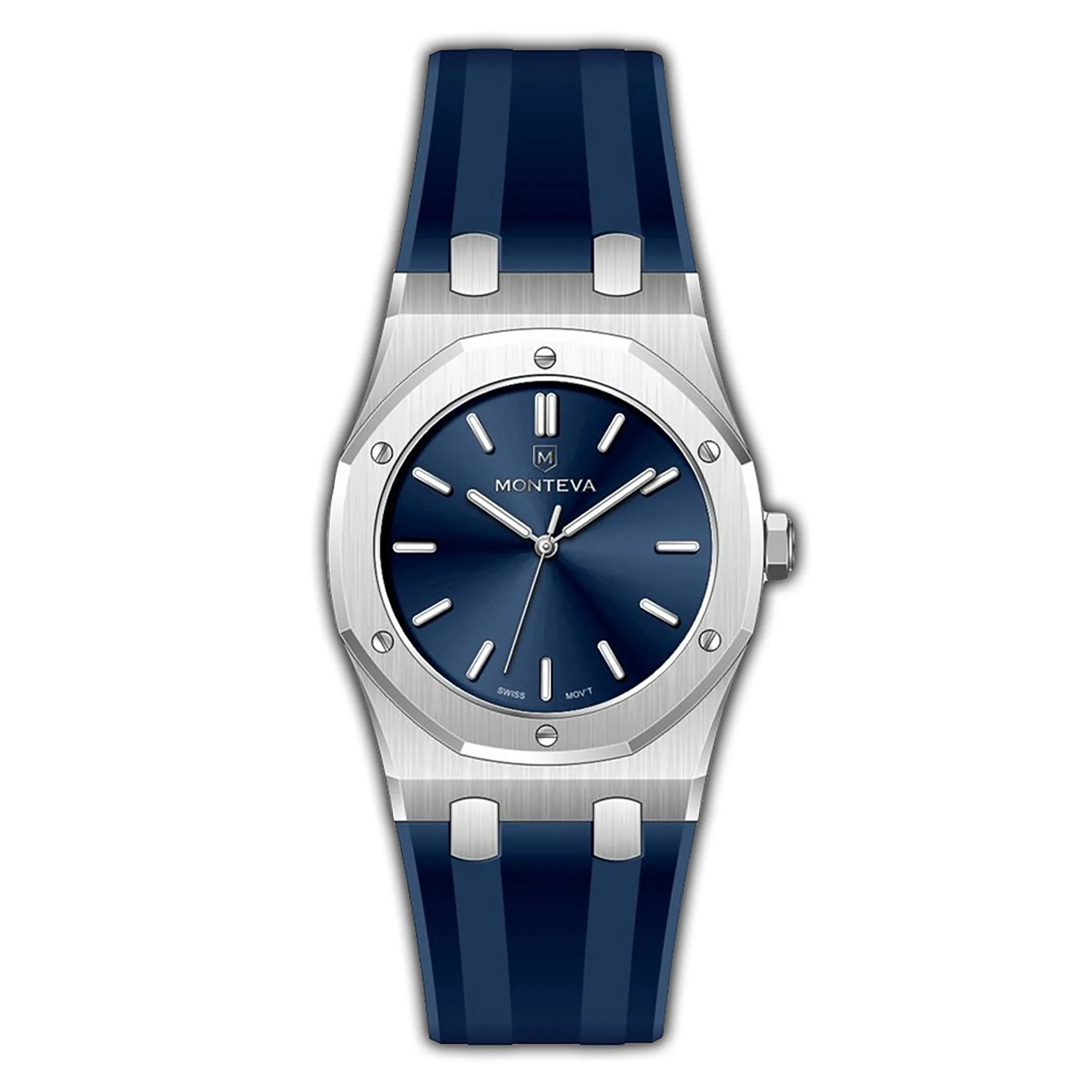 Monteva AP Gents Blue Dial Watch with Blue Dial and Rubber Strap
