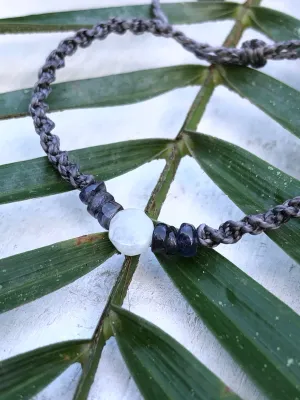 Moonstone & Iolite Gemstone Macrame Bracelet