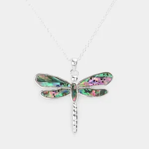 Mosaic Dragonfly Pendant Necklace