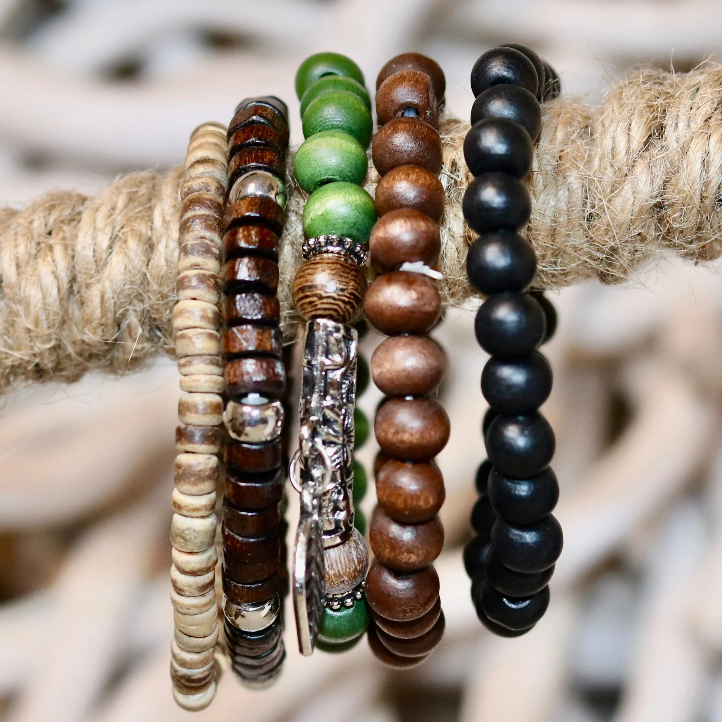 Moss & Timber Beaded Bracelet Stack – Balanced & Versatile