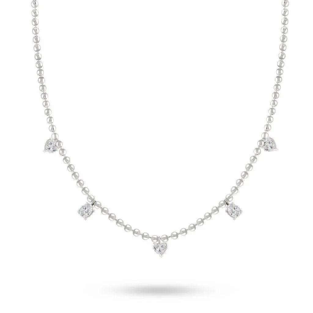 Multi Diamond Droplet Choker-Yellow Gold
