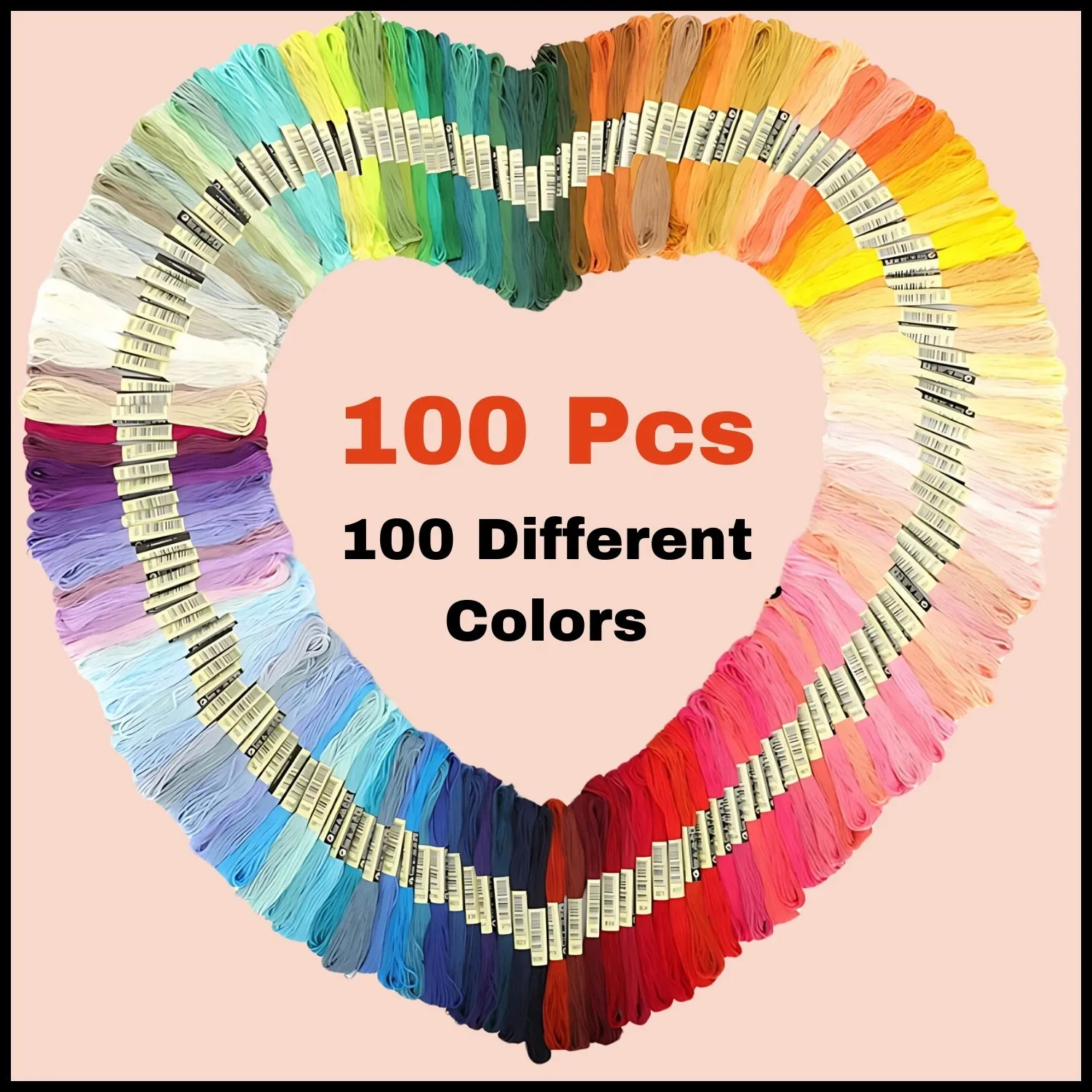 Multicolor Embroidery Thread Set - 100 Pcs