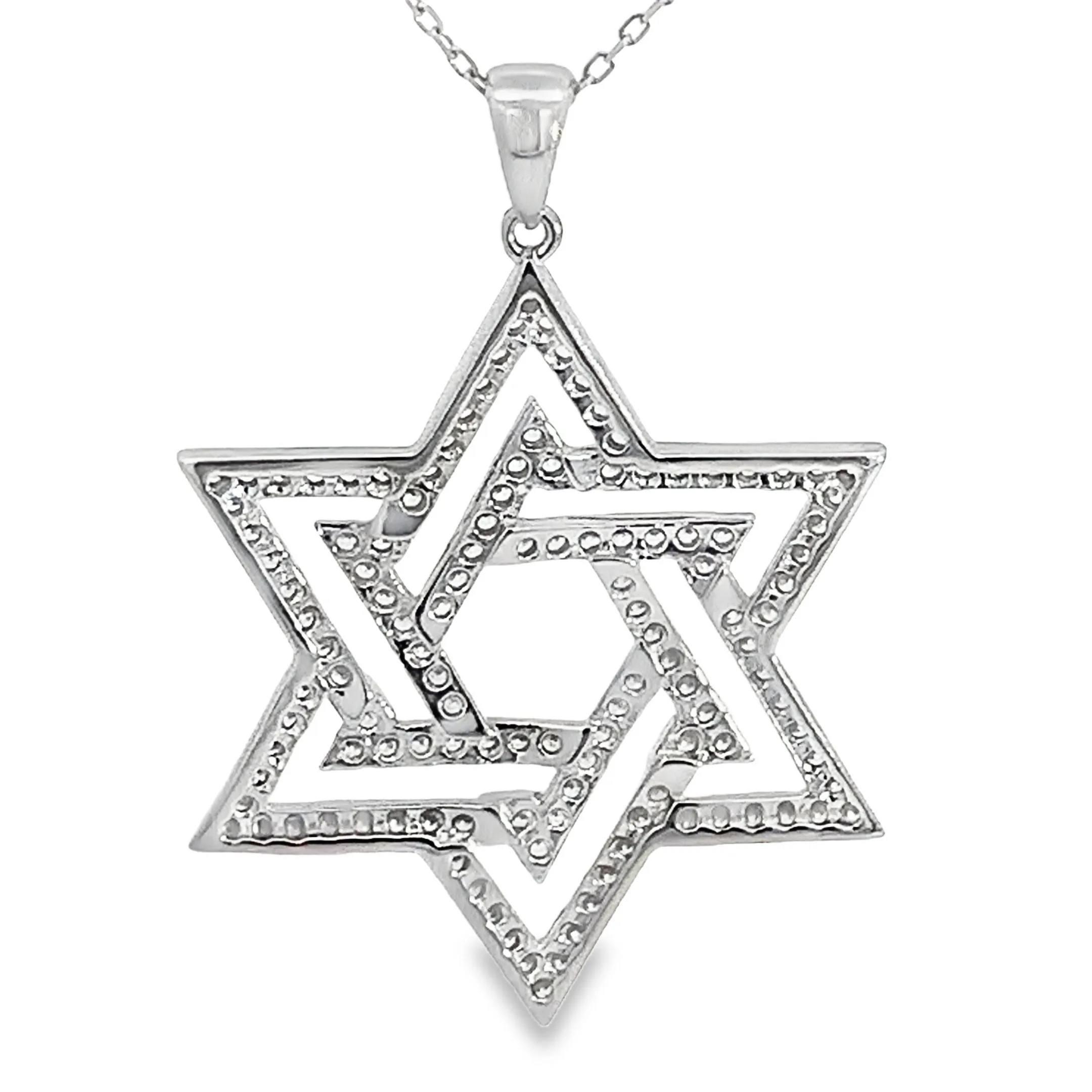 My Daily Styles Womens 925 Sterling Silver Large Star of David CZ Pendant