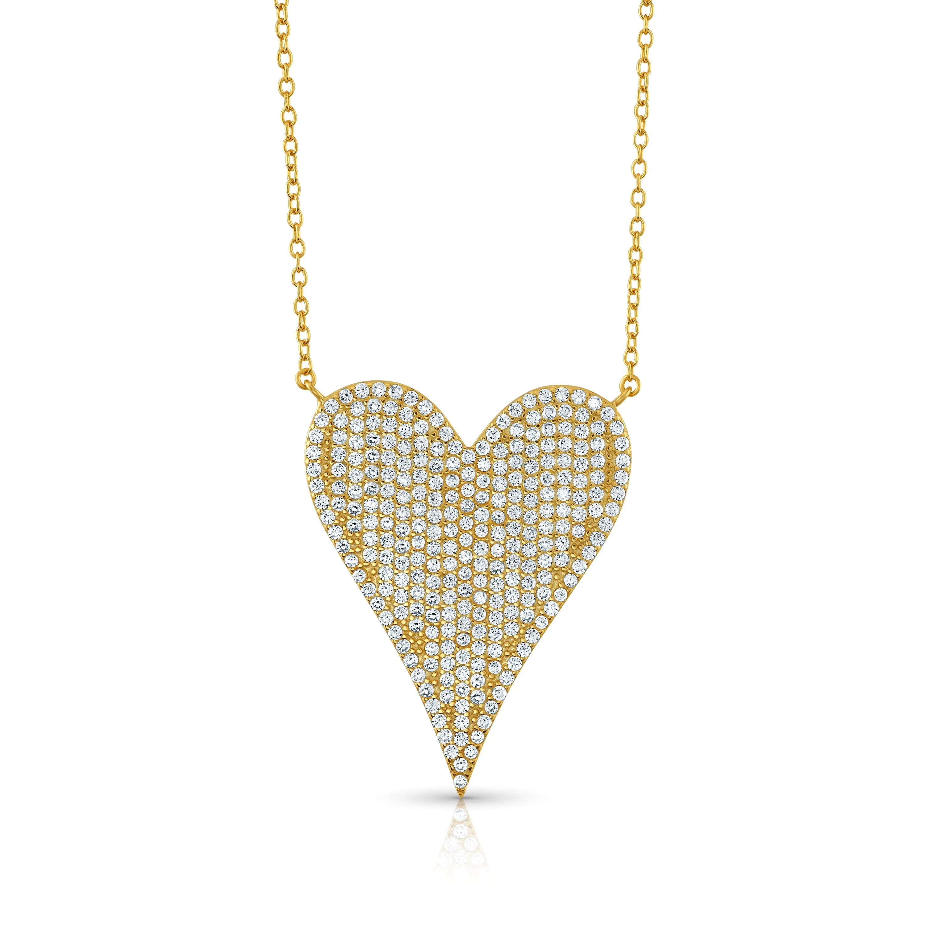 MY ENTIRE HEART CZ NECKLACE, GOLD