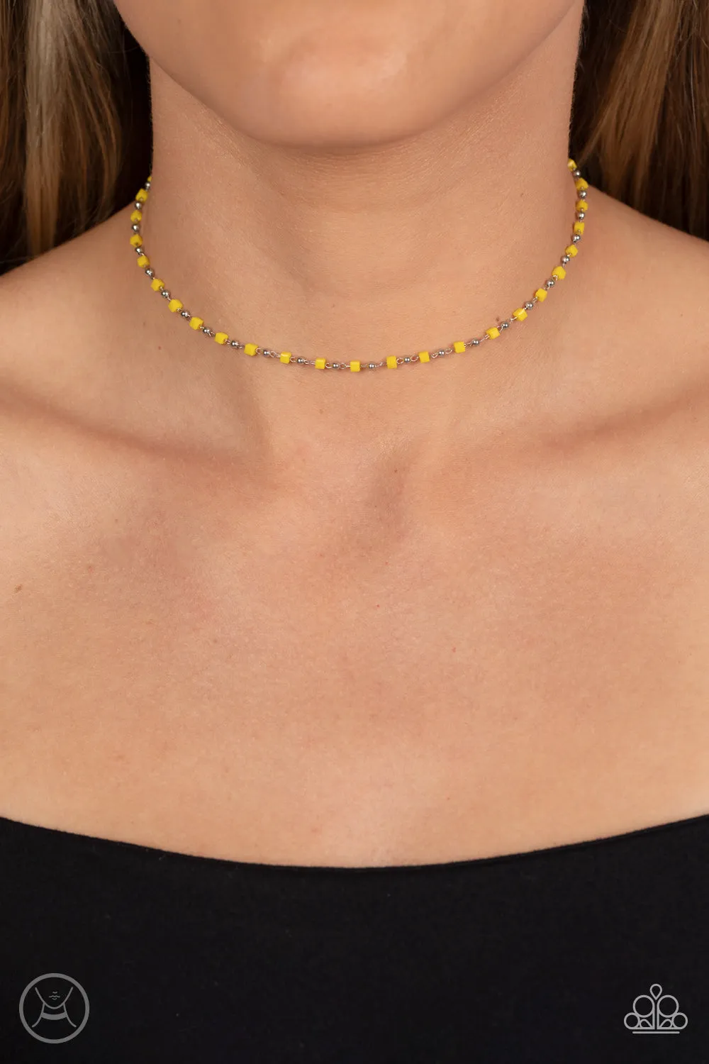 Neon Lights - Yellow (Choker) Necklace